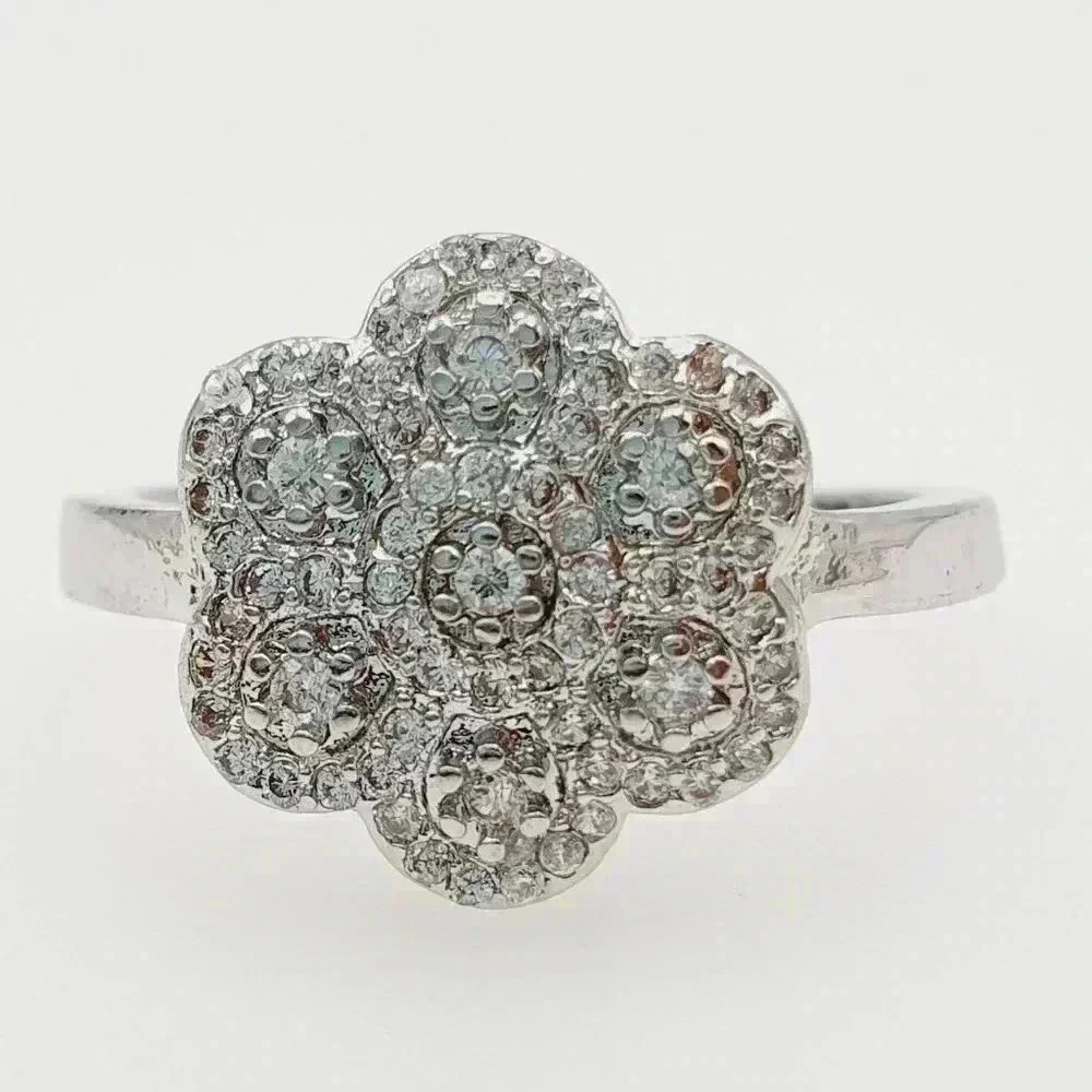 🍁925 Silver Plated Designer Fancy Flower Ring For Woman, GPMB1513